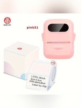 MARK LIFE Pink Thermal Label Printer Kit, With Labels, Sealed! NEW